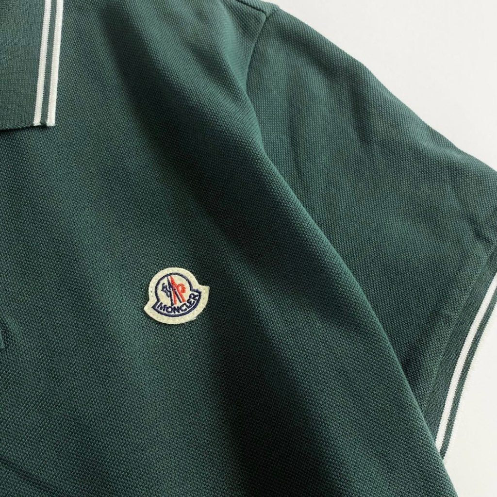 6e19-9 未使用タグ付☆MONCLER モンクレール ロゴワッペンポロシャツ サイズS グリーン MAGLIA POLO MANICA C マリアポロマニカ メンズ