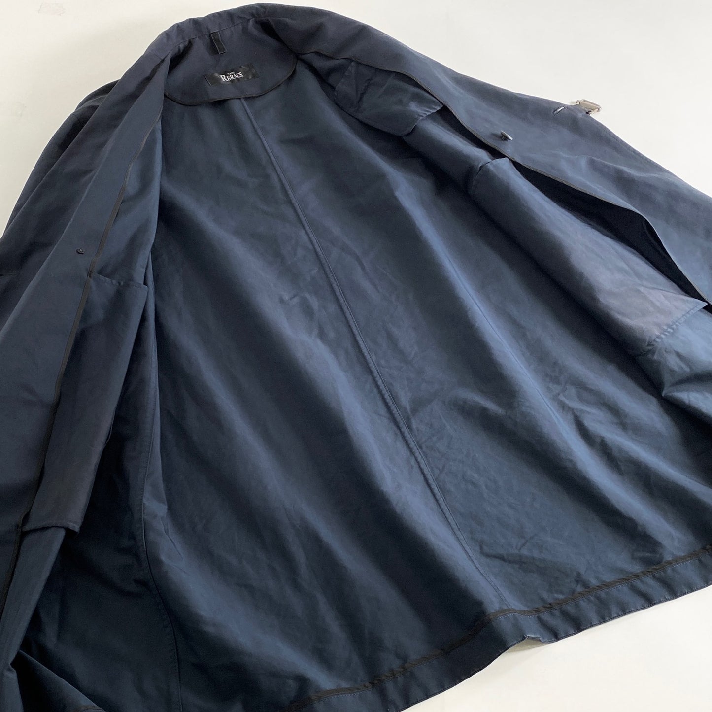 43k29 THE RERACS ザ リラクス 20AW LOOSE CHESTER FIELD COAT 46 ネイビー チェスターコート ロングコート 日本製