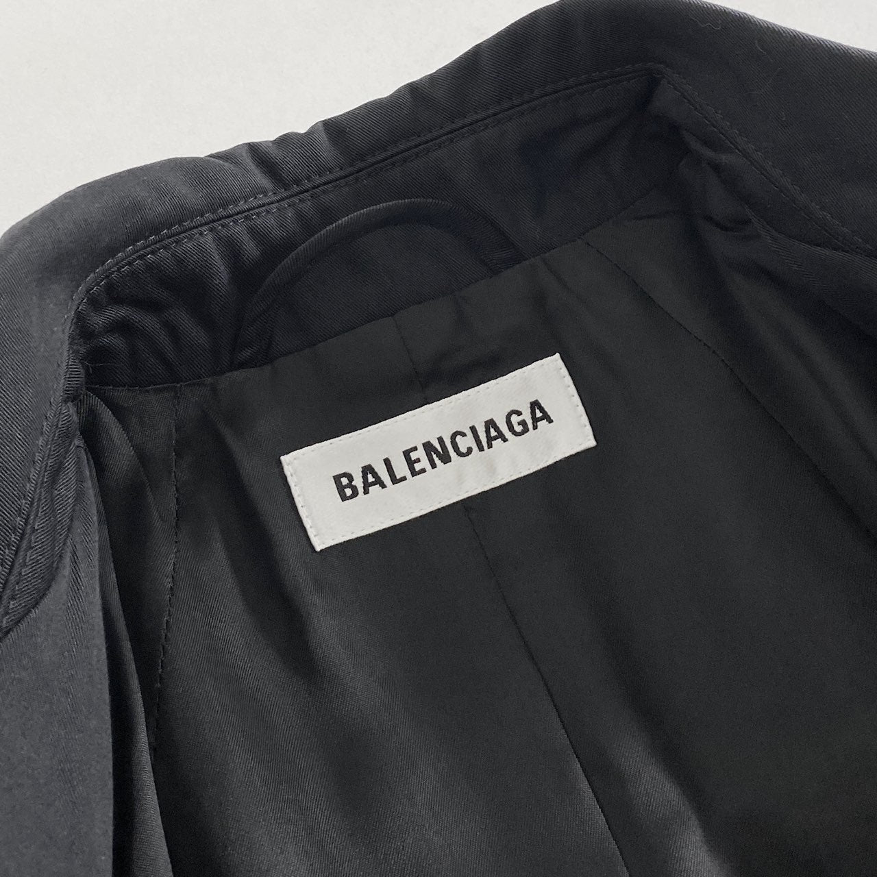 6L2《美品》イタリア製 BALENCIAGA バレンシアガ ステンカラーコート 36 ブラック アウター シングルトレンチ