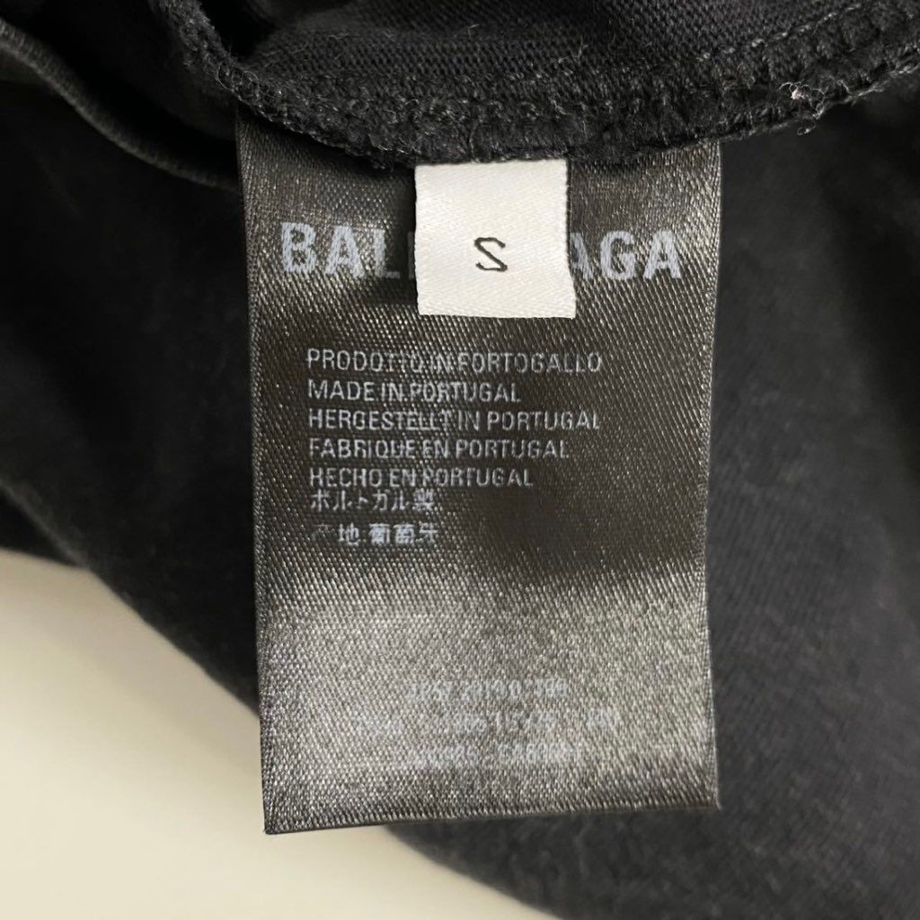 11i10 BALENCIAGA バレンシアガ ロゴプリントオーバーサイズTee S ブラック メンズ カットソー Tシャツ ビッグシルエット 半袖 春夏