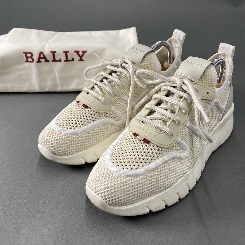 4b24 BALLY バリー ローカットスニーカー メッシュスニーカー 7 1/2 アイボリー シューズ 靴 レディース