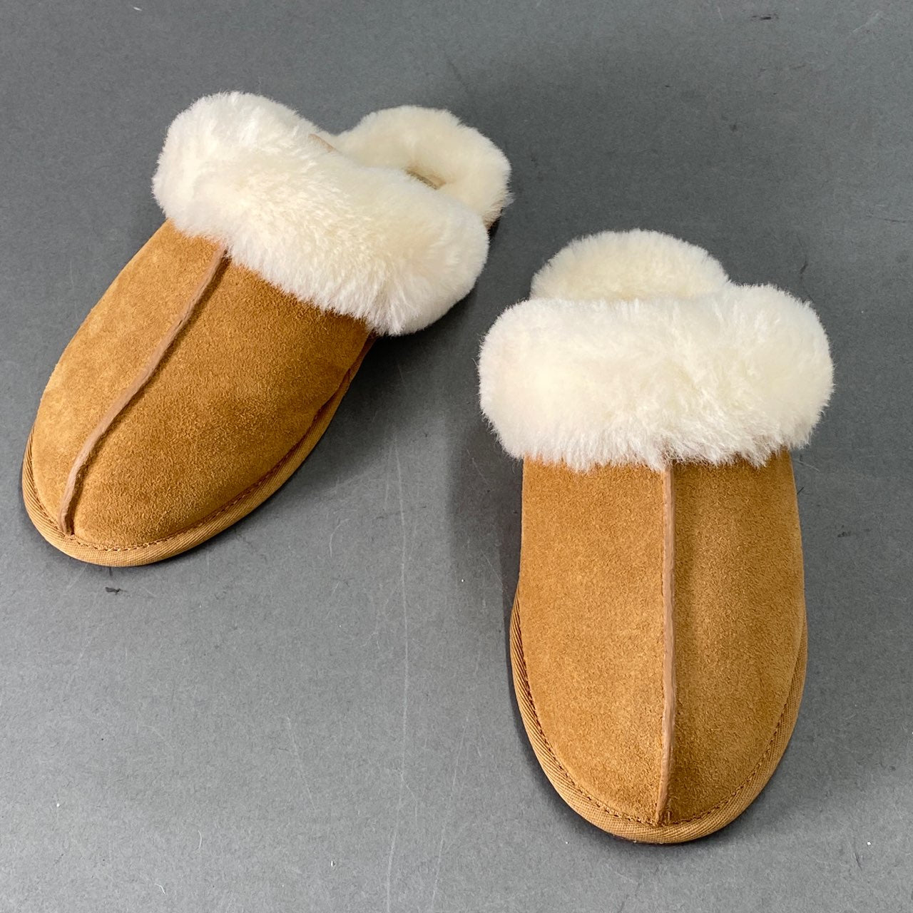 12L6 《極美品》 UGG アグ ボアサンダル 24 ブラウン レディース スカフェットⅡ ルームシューズ スエード