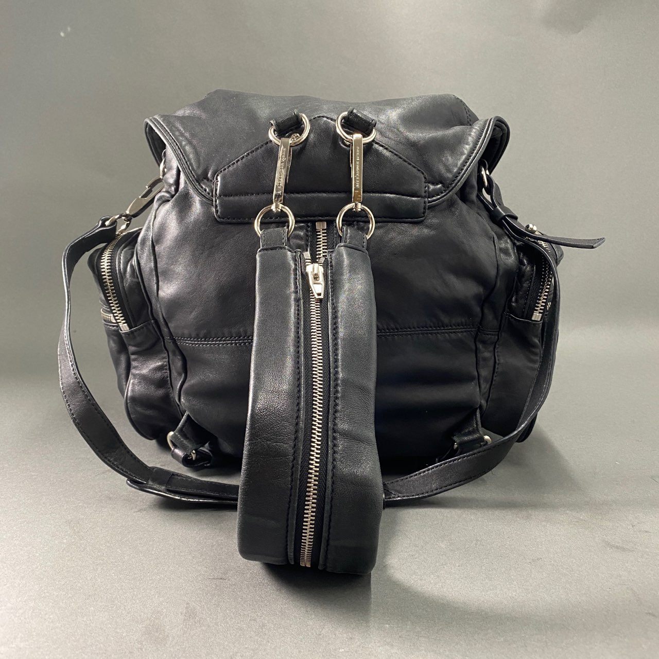 Fb9 Alexander Wang アレキサンダーワン 3way リュック バックパック ブラック レザー 本革 ソフトレザー 黒 BACKPACK