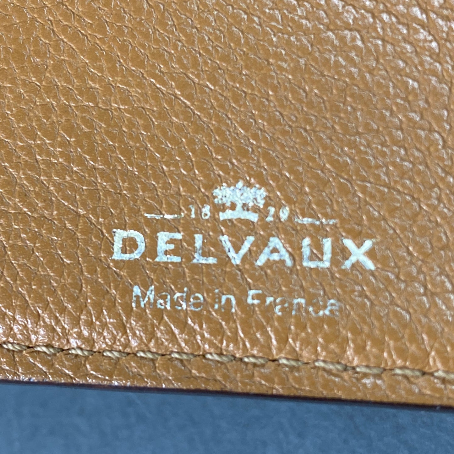 L20 フランス製 DELVAUX デルヴォー Mark PTF Sellier 2つ折り財布 ショートウォレット キャメル カーフレザー