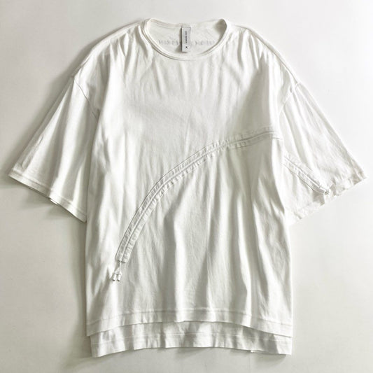 26b25 UJOH DANSKIN ウジョー ダンスキン DU723100 ASYMMETORY DRAWCODE TEE ドローコード Tシャツ カットソー Mサイズ ホワイト コットン