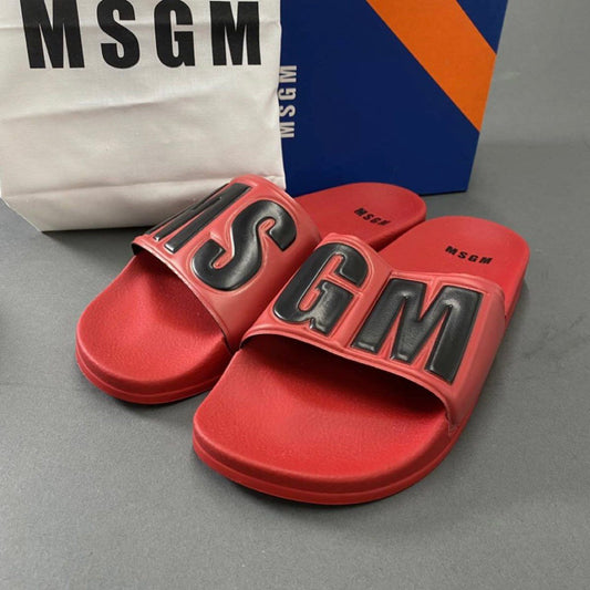 1j14-2 《未使用保管品》 MSGM エムエスジーエム プールサンダル ビーチサンダル シャワー 41 レッド スリッパ シューズ イタリア製 箱等付属