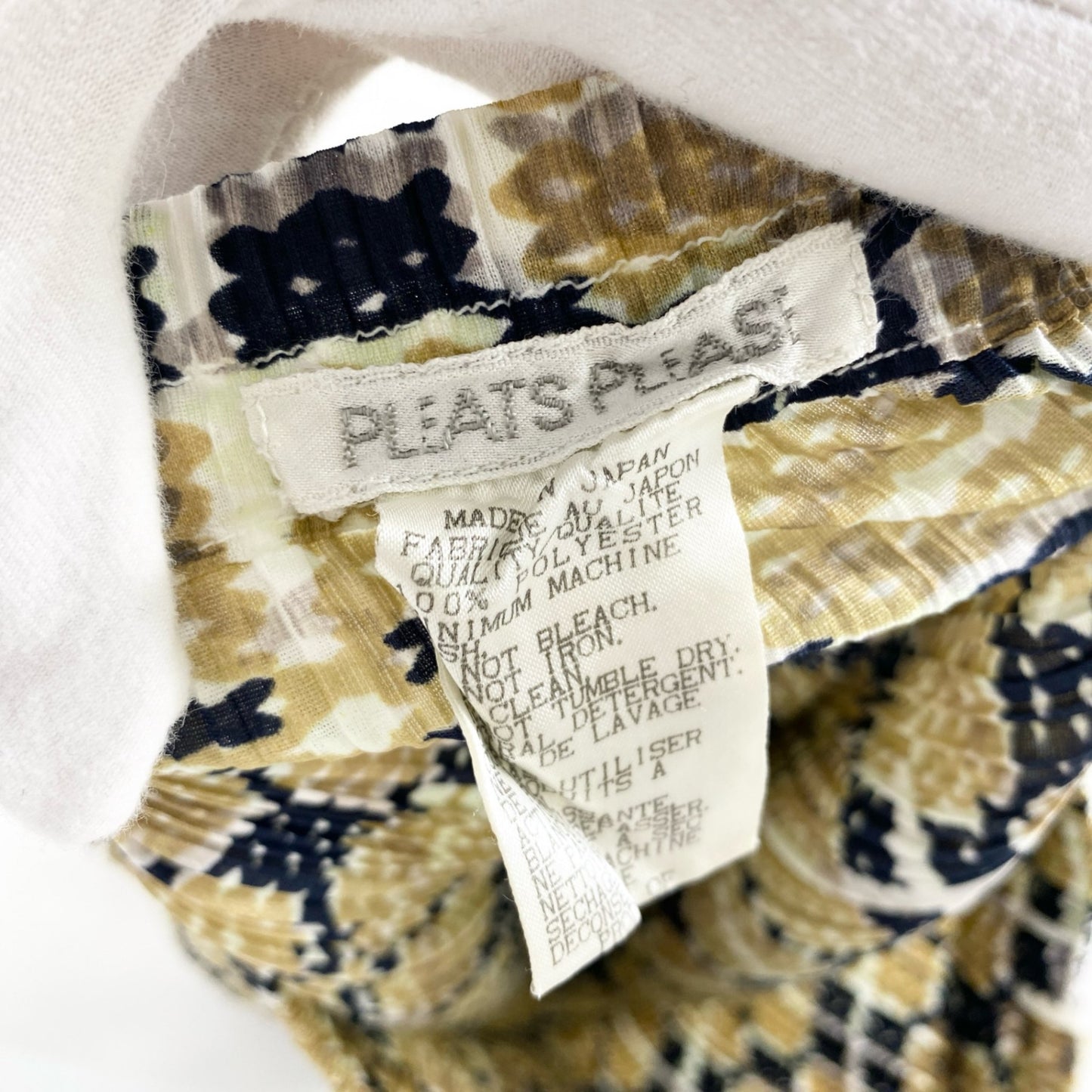 10c14 《美品》 PLEATS PLEASE プリーツプリーズ クローバー プリーツスカート 2 ベージュ ブラック 有刺鉄線 日本製 ISSEY MIYAKE イッセイミヤケ