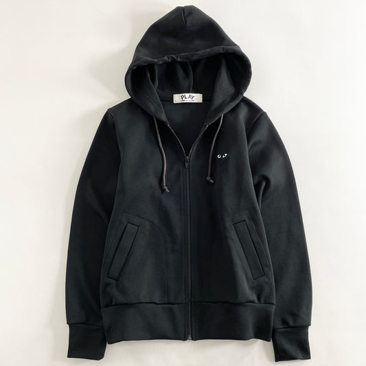 39L23 《美品》 PLAY COMME des GARCONS プレイ コムデギャルソン Hooded Sweatshirt Big Hearts スウェットパーカー L ブラック CDG AZ-T253