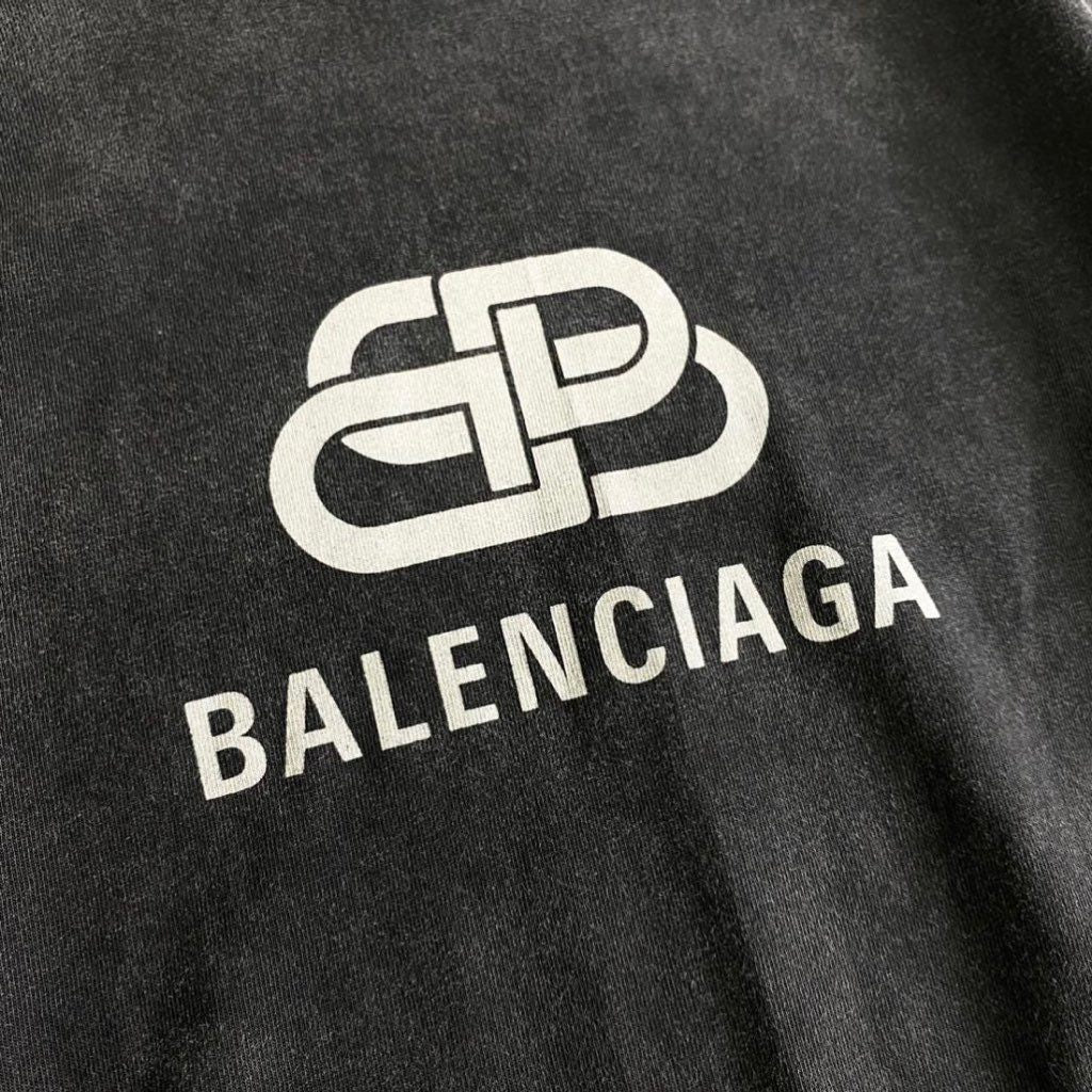 11i10 BALENCIAGA バレンシアガ ロゴプリントオーバーサイズTee S ブラック メンズ カットソー Tシャツ ビッグシルエット 半袖 春夏