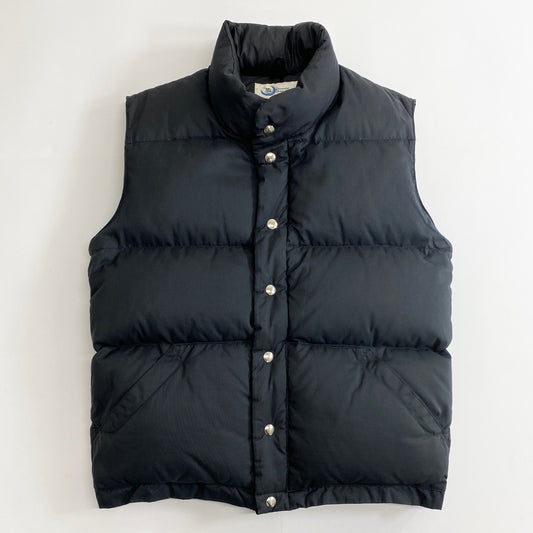 73k12《美品》Crescent Down Works クレセントダウンワークス USA製 グースダウンベスト S ブラック GOOSE DOWN VEST