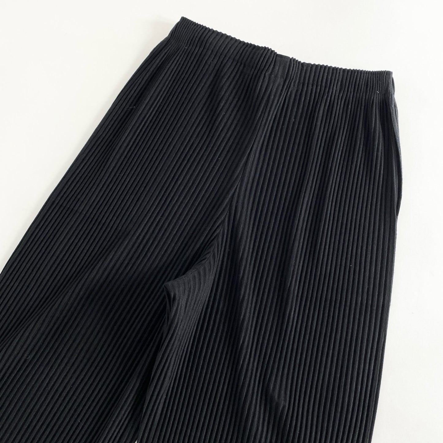 49c14 《美品》 me ISSEY MIYAKE ミーバイ イッセイミヤケ プリーツワイドパンツ F ブラック PLEATS WIDE PANTS MI31JF253