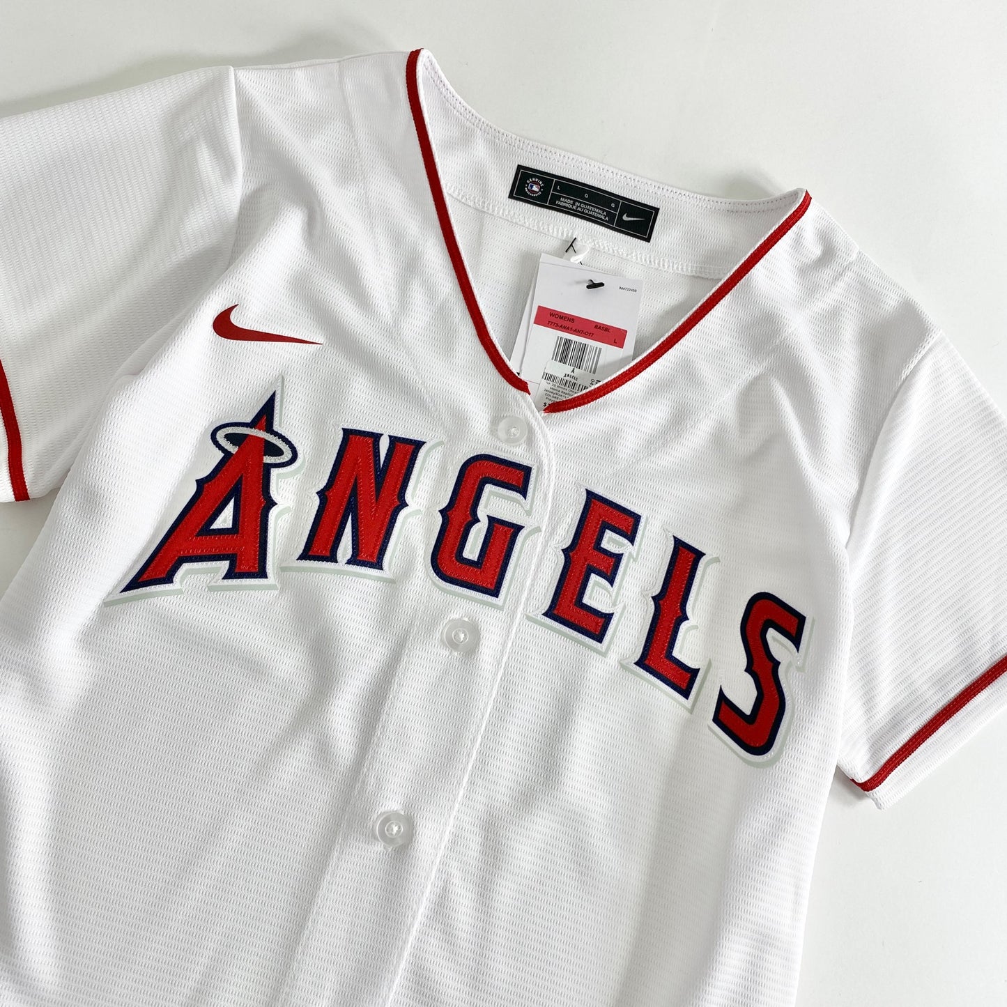 27L14《美品》NIKE ナイキ 大谷翔平 MLB オフィシャルレプリカシャツ LOS ANGELES ANGELS サイズL ホワイト メジャーリーグ OHTANI SHOHEI