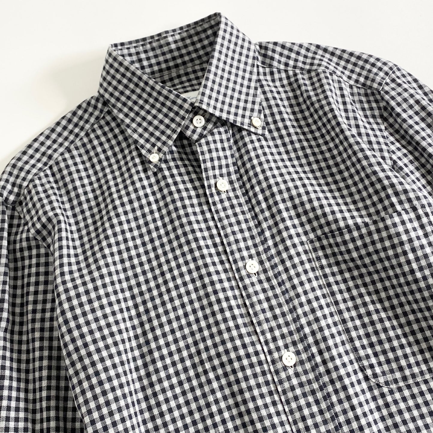 31a28 Errico Formicola エリッコフォルミコラ チェック柄 ボタンダウンシャツ B.D SHIRT M ブラック グレー イタリア製 UNITED ARROWS