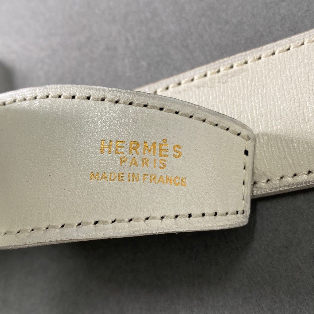 b8-9 HERMES エルメス フランス製 Hロゴ バックル ベルト コンスタンス リバーシブル ブラック ホワイト レザー MADE IN FRANCE