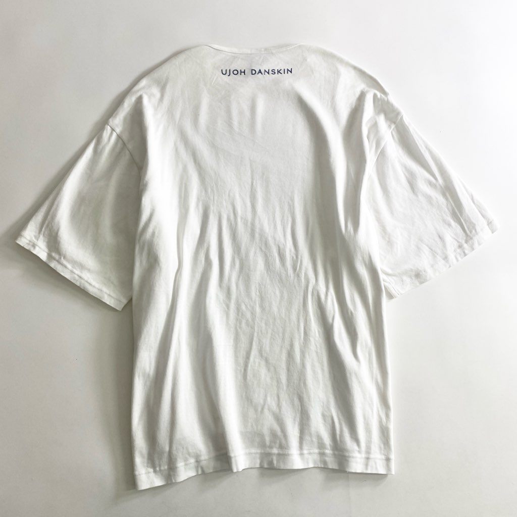 26b25 UJOH DANSKIN ウジョー ダンスキン DU723100 ASYMMETORY DRAWCODE TEE ドローコード Tシャツ カットソー Mサイズ ホワイト コットン