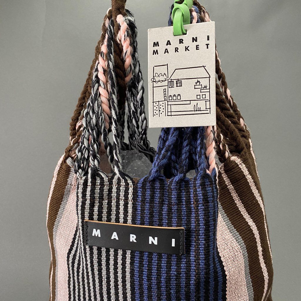 Cb9-3 MARNI マルニ HAMMOCK BAG ハンモックバッグ トートバッグ ハンドバッグ ネイビー ピンク グレー