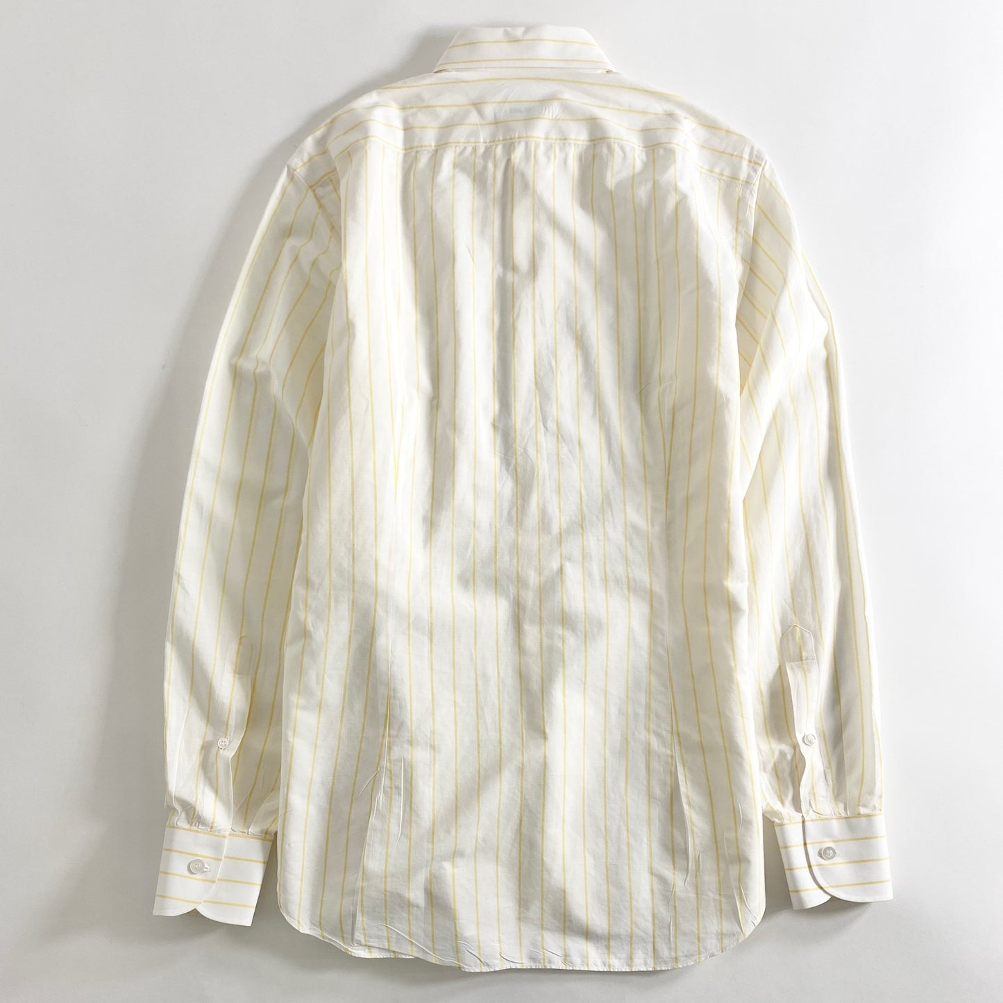 30a28 FRAY フライ ストライプシャツ 39 ホワイト イエロー イタリア製 STRIPE SHIRT コットン ドレスシャツ