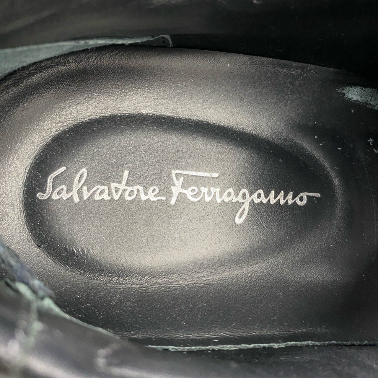 4c1 Salvatore Ferragamo サルヴァトーレフェラガモ イタリア製 ガンチーニ ローカットスニーカー シューズ 8 ブラック レザー MADE IN ITALY