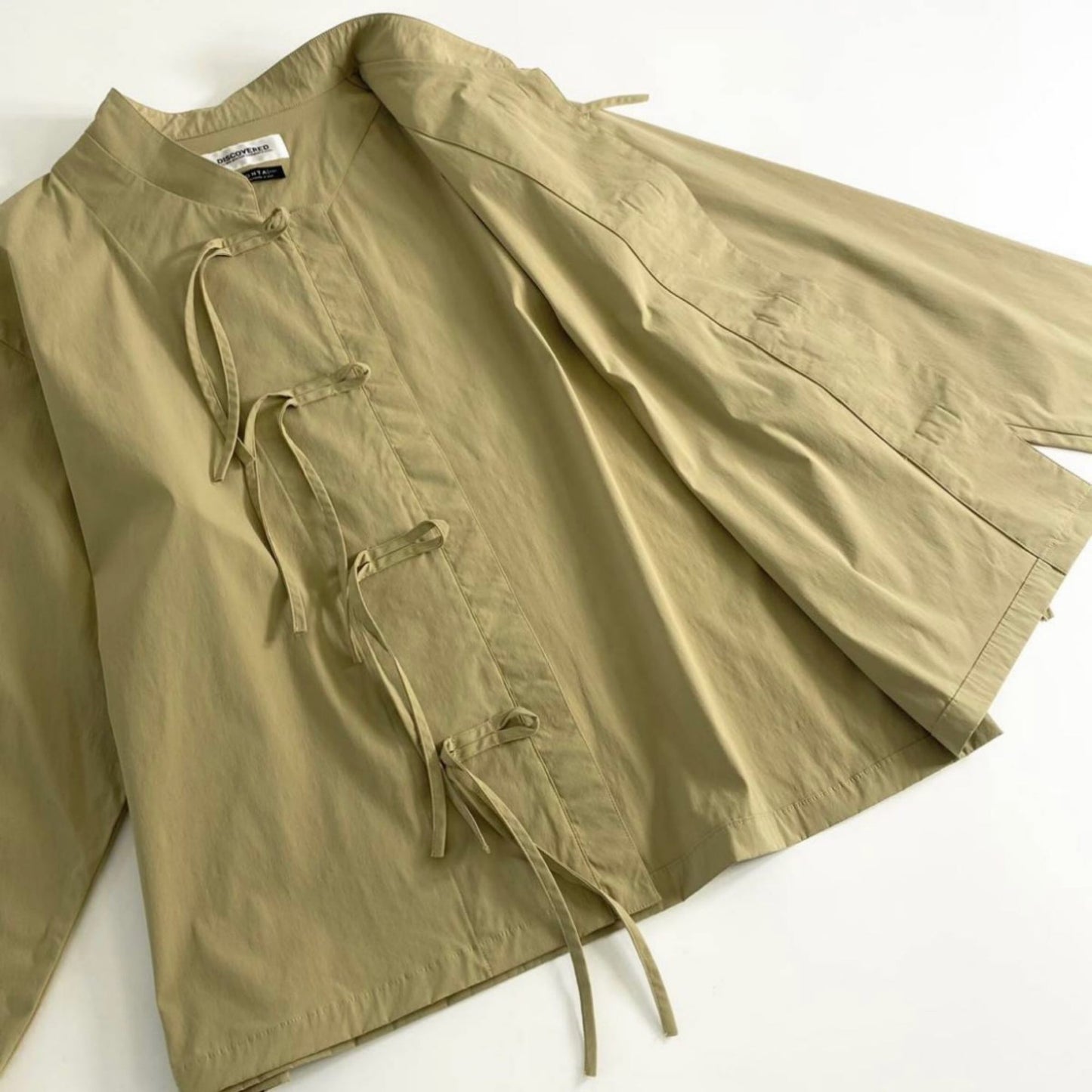 17e17 美品 DISCOVERD ディスカバード 21SS LIMONTA NYLON SHIRT BLOUSON チャイナシャツブルゾン サイズ2 ベージュ メンズ リモンタ社