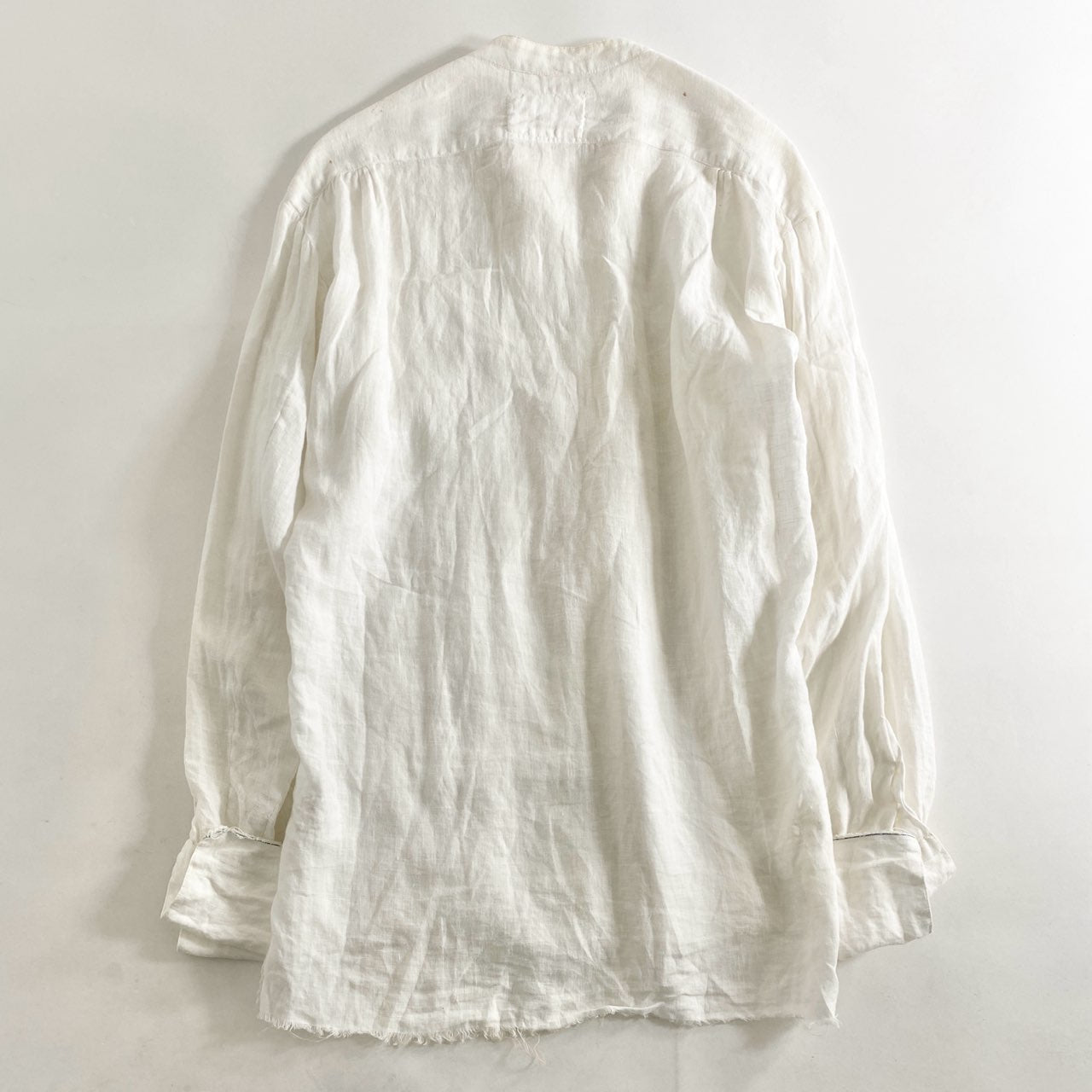 10L10 GREG LAUREN グレッグローレン パッチワークリネンシャツ 0 ホワイト キーネック shirt カットオフ