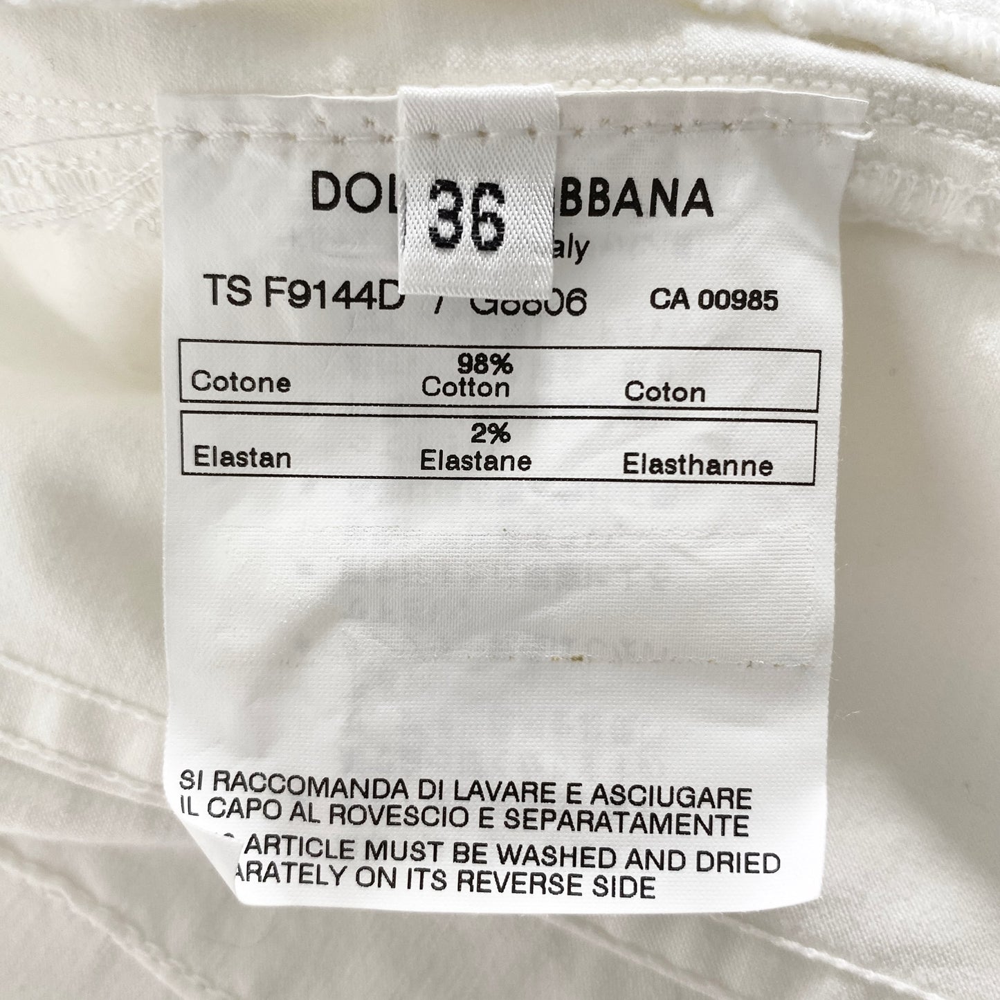 30a28 DOLCE&GABBANA  ドルチェアンドガッバーナ ストレッチジャケット 36 ホワイト 金ボタン カバーオール イタリア製