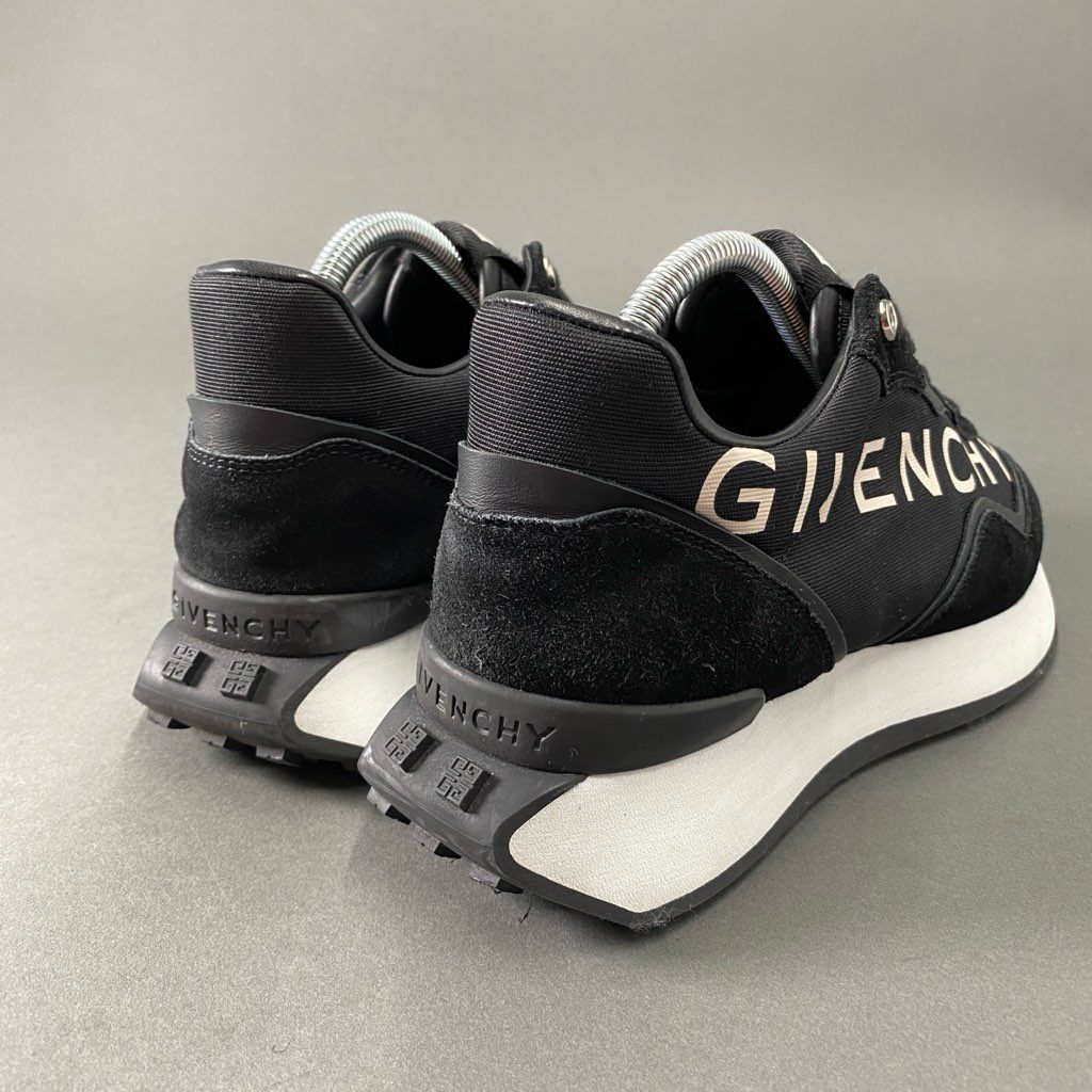 3b29 GIVENCHY ジバンシー 22年モデル GIV Runner sneakers ランナースニーカー 41 ブラック レザー シューズ