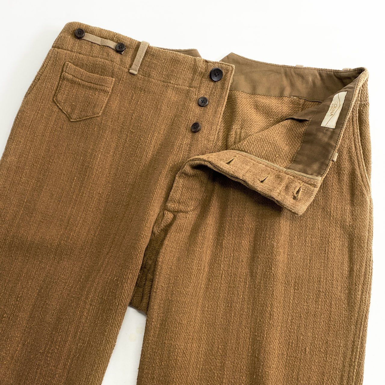 39c20 COLINA コリーナ コットンパンツ L ブラウン 日本製 ボトムス 162PT10 COTTON PANTS コインポケット