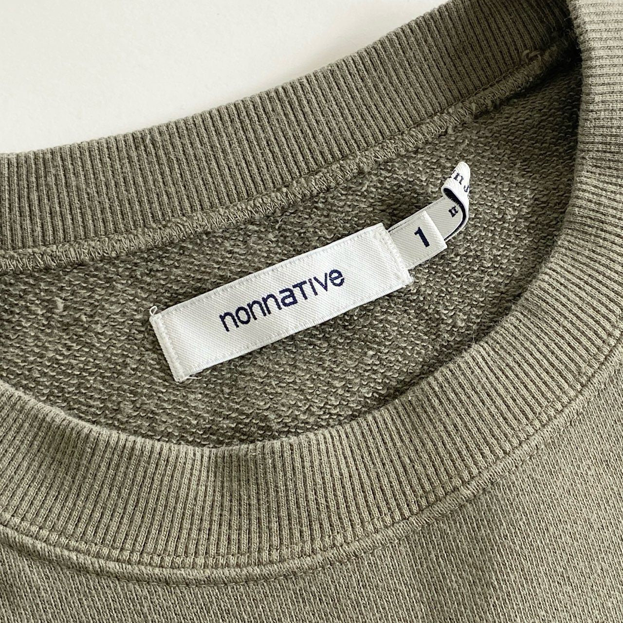 34b26 日本製 nonnative ノンネイティブ 半袖スウェット カットソー 1 カーキ 無地 サイドリブ サイドポケット トップス