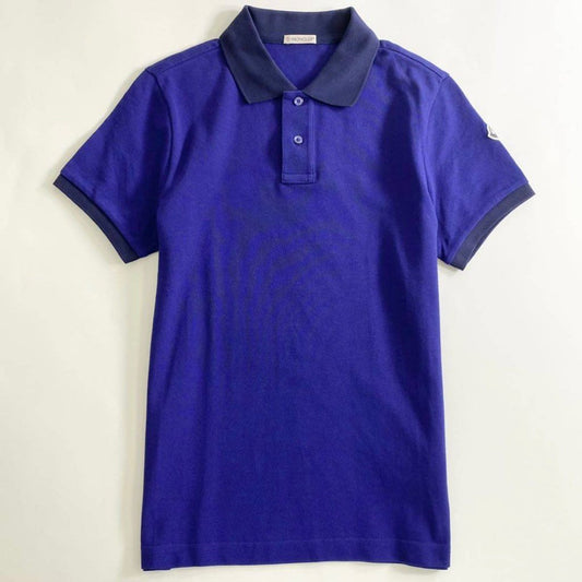 7e19-2 タグ付 MONCLER モンクレール ロゴワッペンポロシャツ サイズS ネイビー MAGLIA POLO MANICA C マリアポロマニカ 半袖