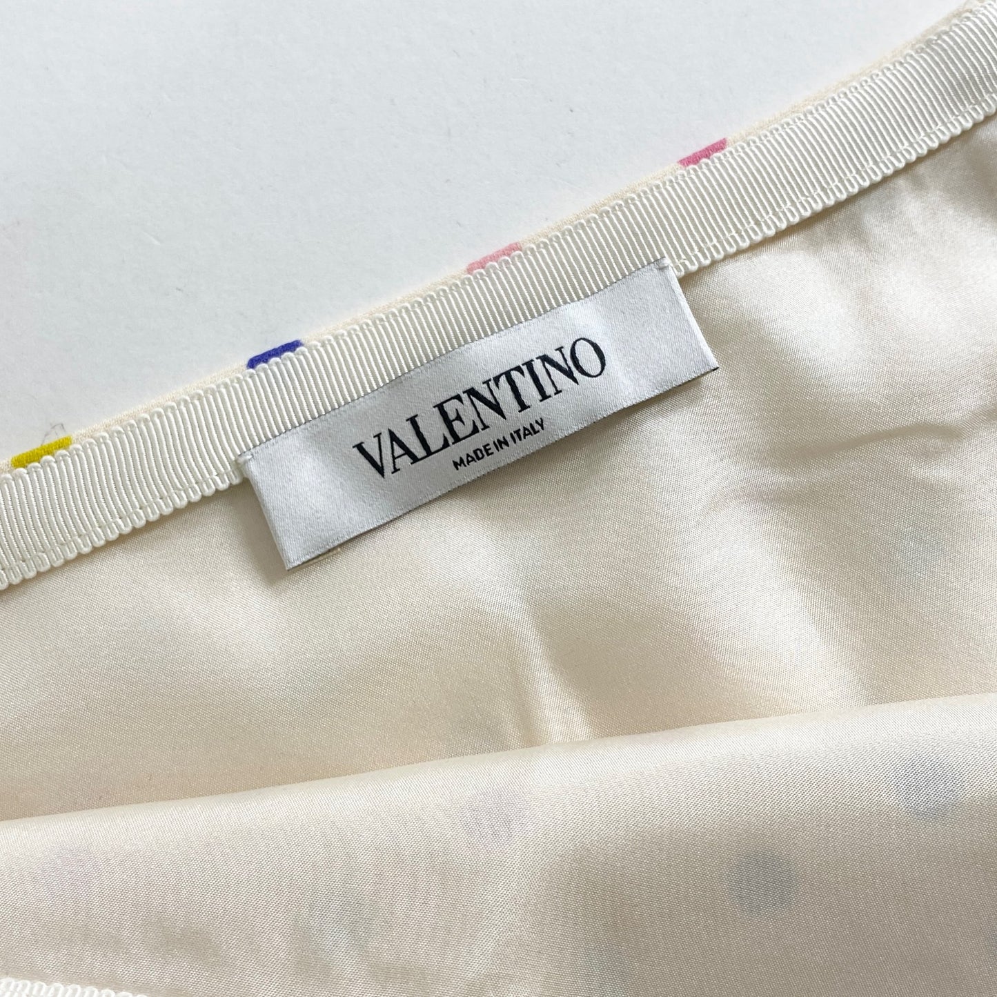 56k21《美品》イタリア製☆VALENTINO ヴァレンティノ ドット柄スカート 36 (160) アイボリー 水玉 ボトムス