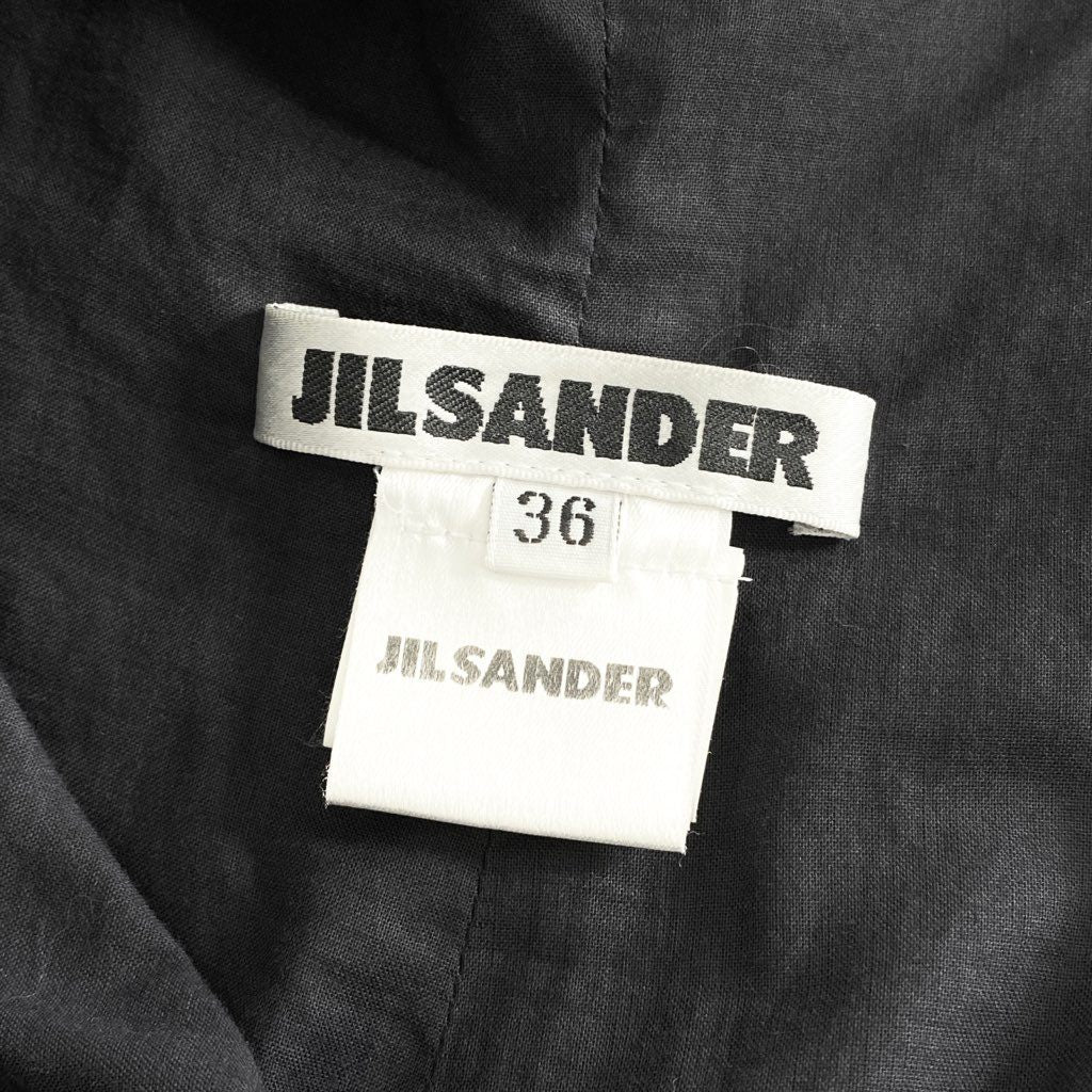 17b6 JIL SANDER ジルサンダー バックオープンドレスワンピース 36 ブラック イタリア製 ノースリーブ セミフォーマル パーティ