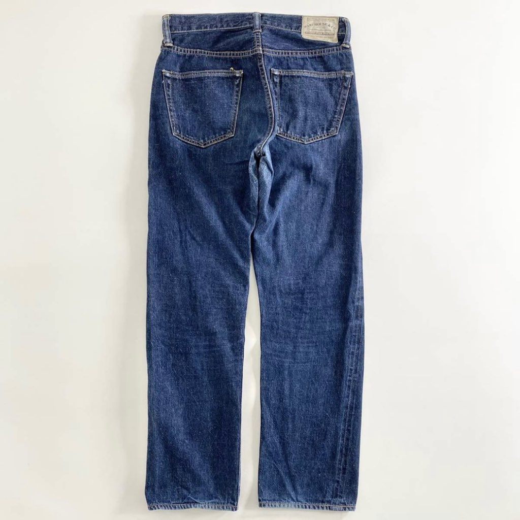 32h21 《美品》 WAREHOUSE ウェアハウス リネン混デニムパンツ サイズ29 インディゴ ジーンズ LINEN DENIM PANTS 日本製 ボトムス ネイビー