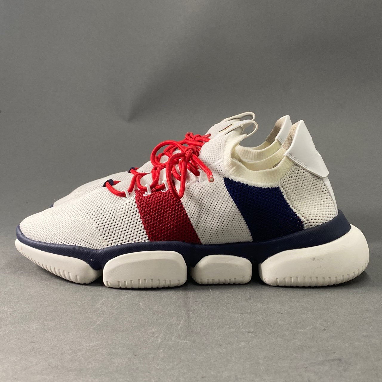 8a24 MONCLER モンクレール THE BUBBLE SNEAKER ローカットスニーカー シューズ　レースアップ 41 ホワイト トリコロール スポーツシューズ