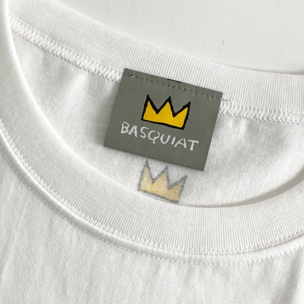 57-2b13 《美品》 BASQUIAT バスキア 00’s デッドストック 展覧会限定 アートTシャツ ホワイト 日本製 ジャン＝ミシェル バスキア カットソー TEE 絵画