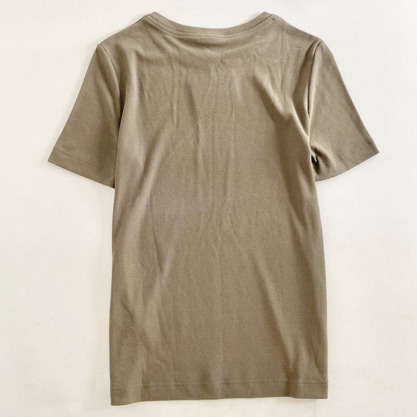 4L9《極美品》フランス製 HERMES エルメス ストレッチコットンTシャツ 34 カーキ カットソー TEE 半袖 タグ付き