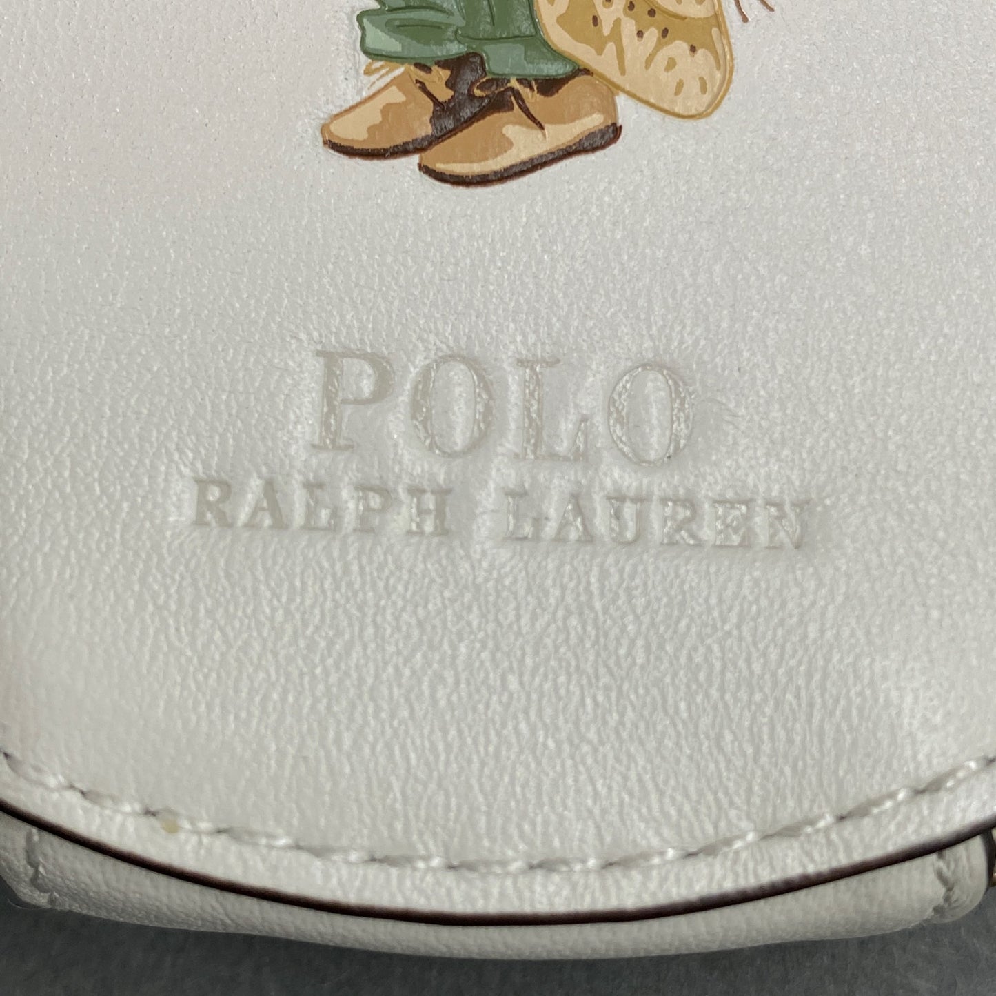 L15 《美品》 POLO RALPH LAUREN ポロラルフローレン ポロベア レザーコインケース  ホワイト 小銭入れ 本革 財布 ウォレット