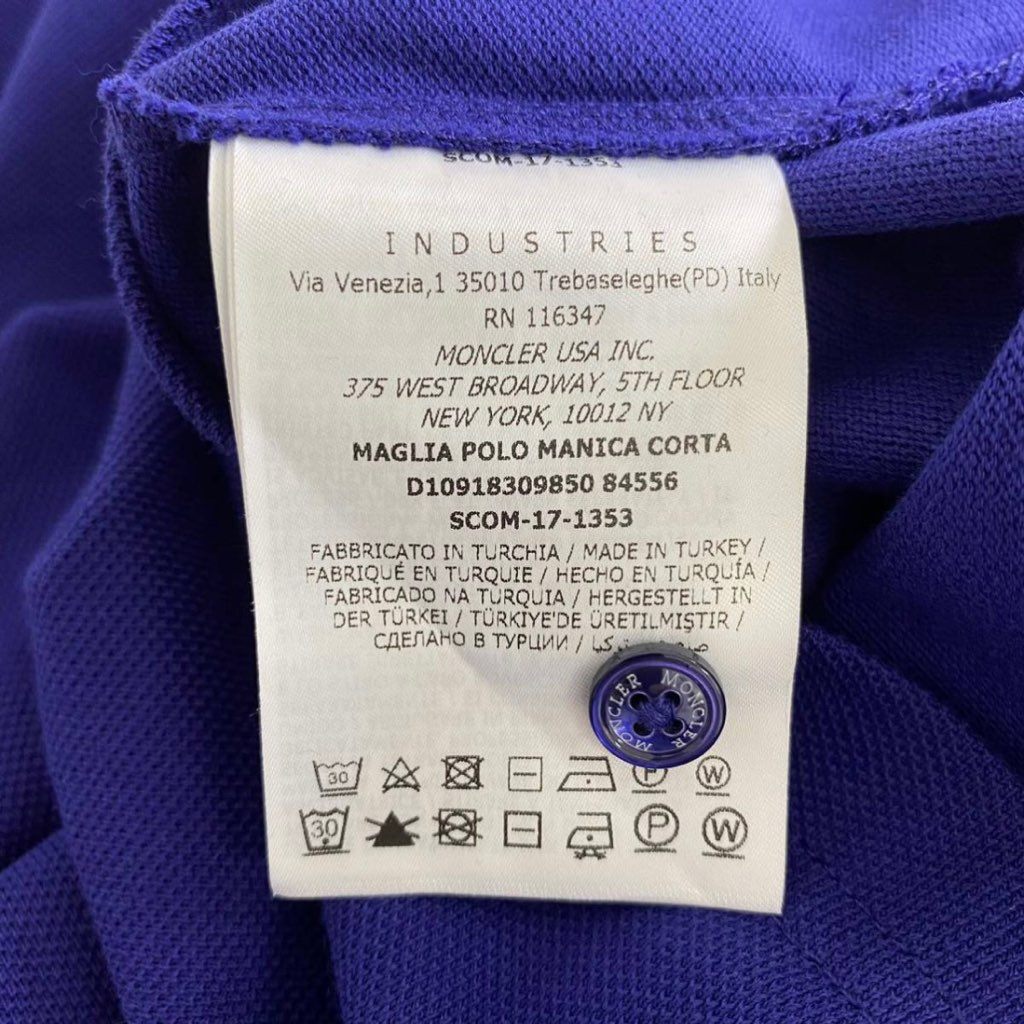 7e19-5 タグ付 MONCLER モンクレール ロゴワッペンポロシャツ サイズS ネイビー MAGLIA POLO MANICA C マリアポロマニカ 半袖