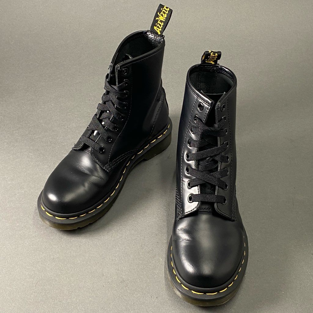 3c6 《美品》 Dr.Martens ドクターマーチン 8ホールブーツ US 5 ブラック レザー シューズ レースアップ 8eye boots