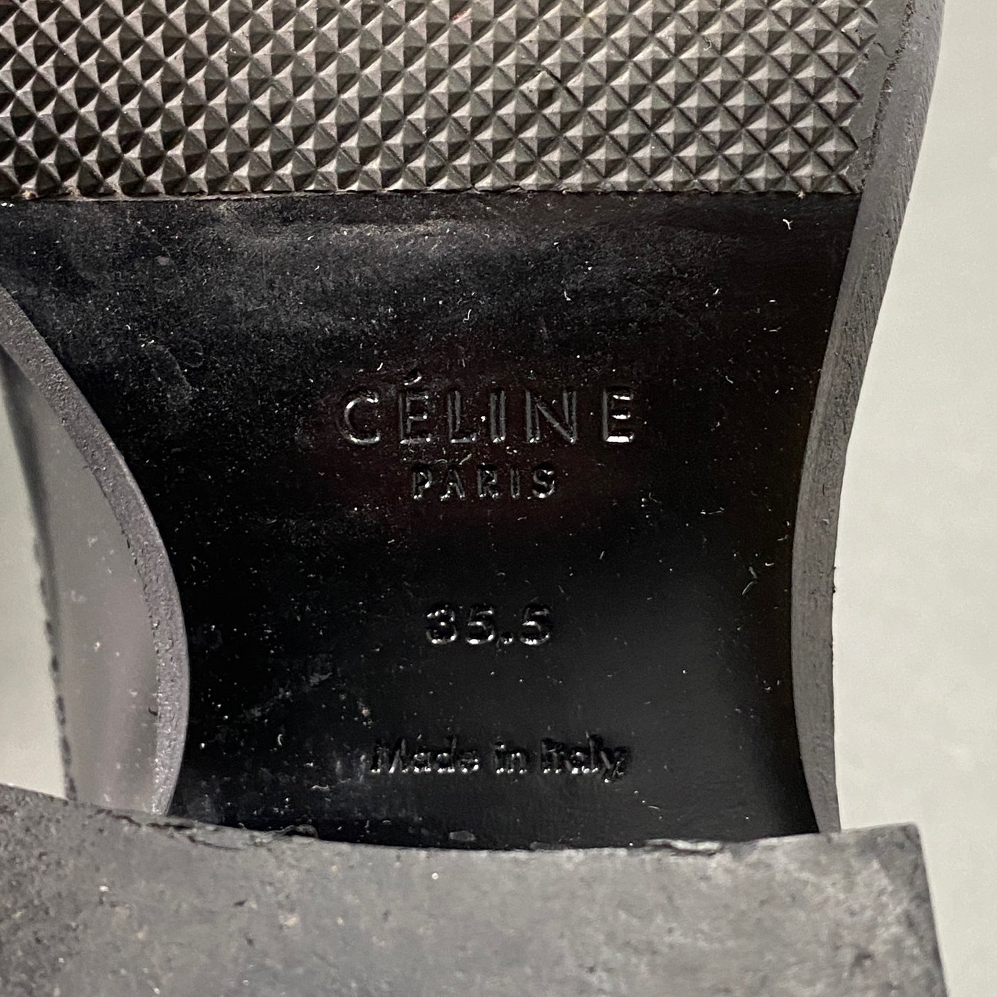 1a18 イタリア製 CELINE セリーヌ ドレスシューズ ヒールシューズ エディスリマン 35.5 ブラック レースアップ