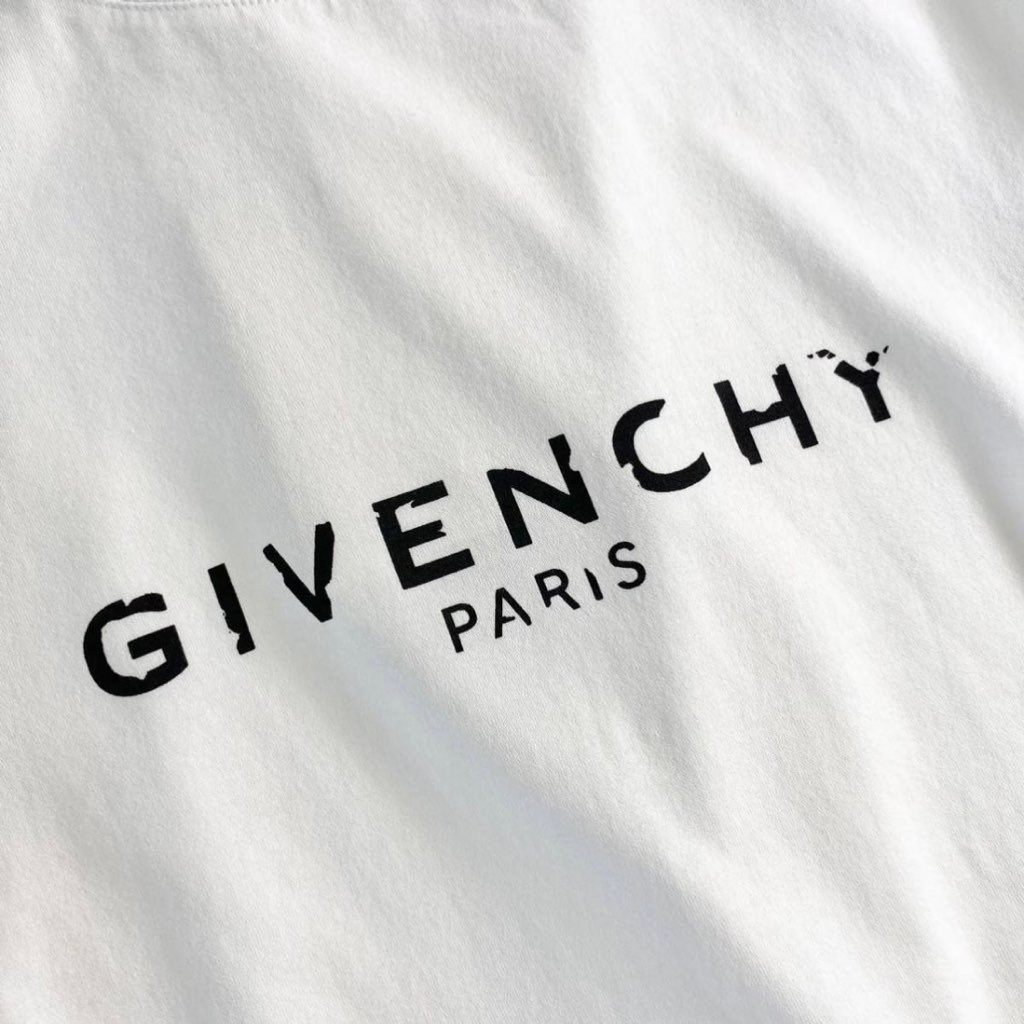 7e20 未使用タグ付 GIVENCHY ジバンシー VINTAGE SLIM FIT T-SHIRT サイズL ホワイト メンズ Tシャツ 半袖 ロゴプリント クルーネック