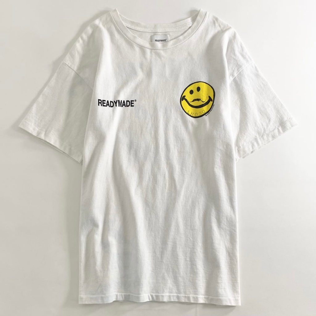 9h21 大きいサイズ READYMADE レディメイド プリントＴシャツ サイズXL ホワイト メンズ 半袖 カットソー tee インナー 春夏 L.H.O.O.Q.