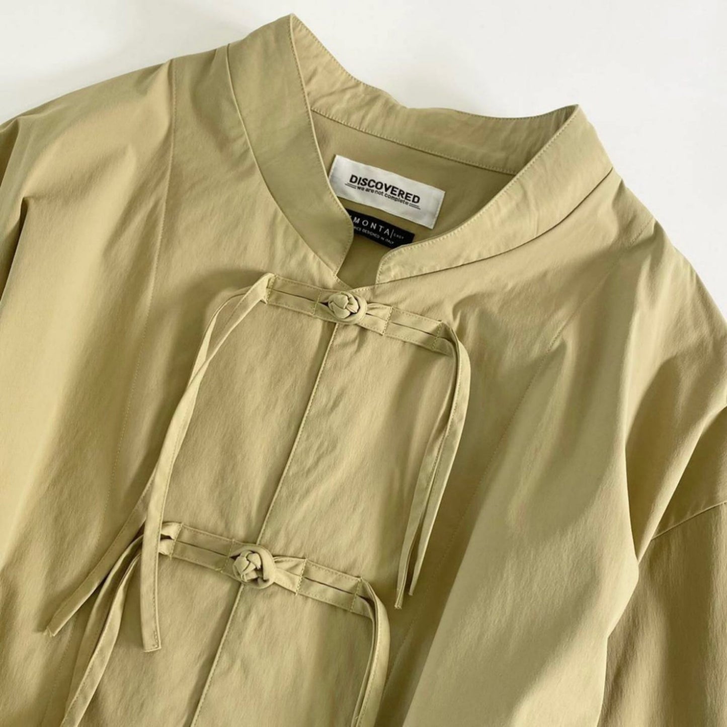 17e17 美品 DISCOVERD ディスカバード 21SS LIMONTA NYLON SHIRT BLOUSON チャイナシャツブルゾン サイズ2 ベージュ メンズ リモンタ社