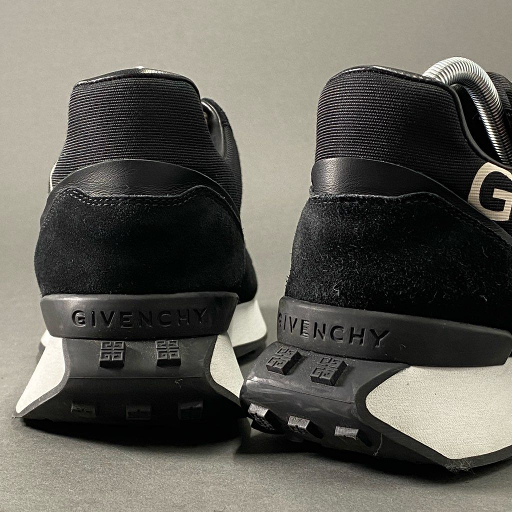 3b29 GIVENCHY ジバンシー 22年モデル GIV Runner sneakers ランナースニーカー 41 ブラック レザー シューズ