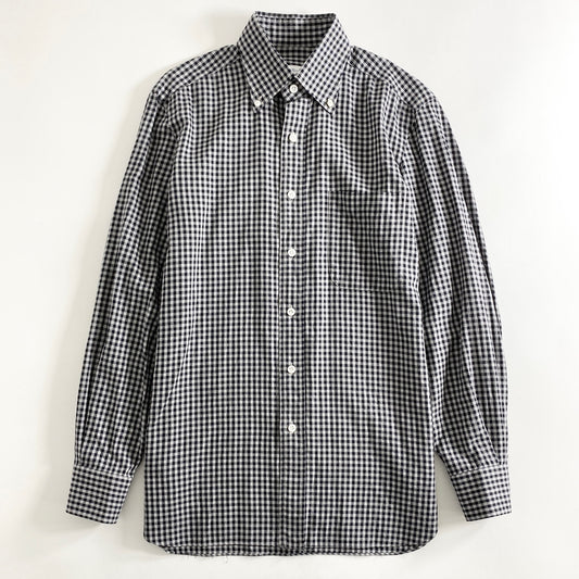 31a28 Errico Formicola エリッコフォルミコラ チェック柄 ボタンダウンシャツ B.D SHIRT M ブラック グレー イタリア製 UNITED ARROWS