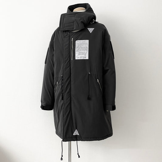 23a19 BlackWeirdos ブラックウィドウ 22AW PADDING LONG PARKA ロングパーカ アーミーコート モッズコート 22AW-JK02 Mサイズ ブラック ピンナップ プリント