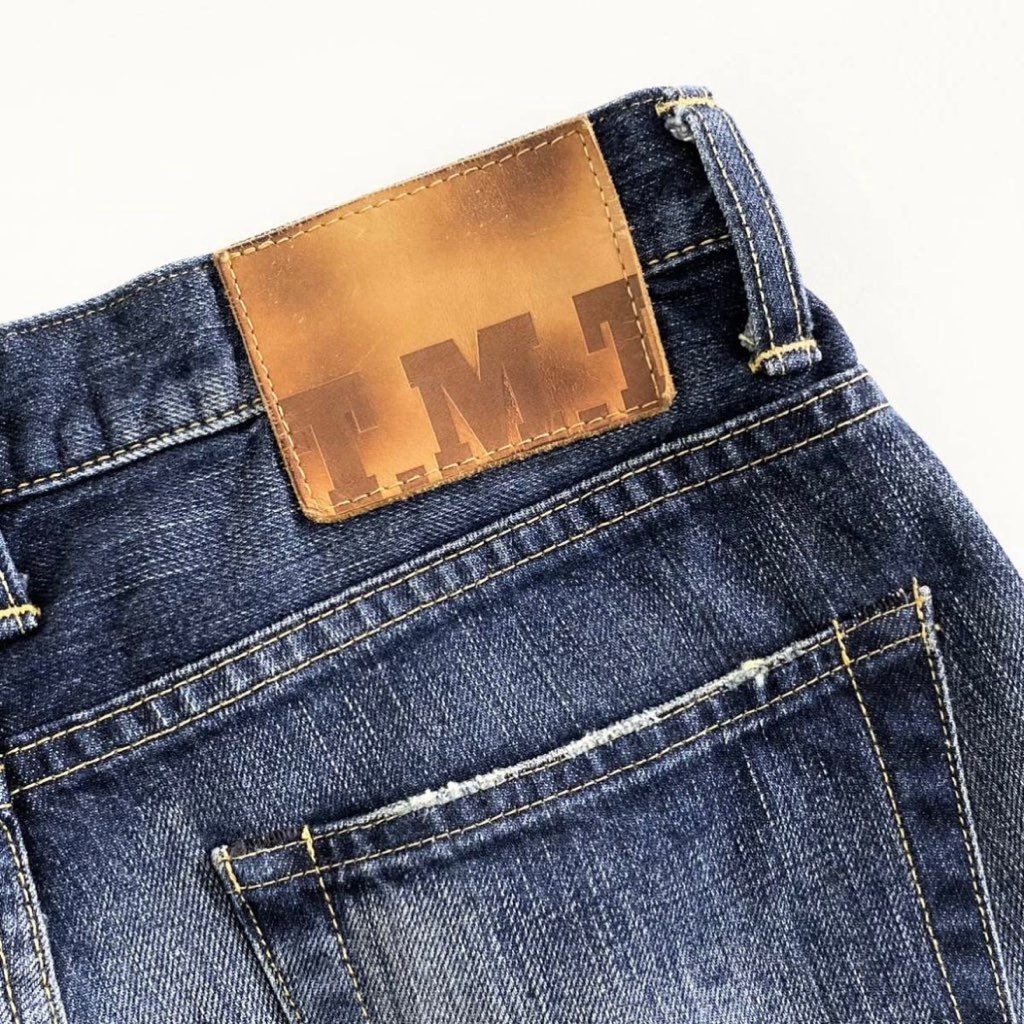 32h21 《美品》 TMT ティーエムティー ヴィンテージ加工デニムパンツ M インディゴ メンズ DENIM PANTS リペア ダメージ加工