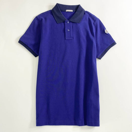 6e19-12 未使用タグ付☆MONCLER モンクレール ロゴワッペンポロシャツ サイズS ネイビー MAGLIA POLO MANICA マリアポロマニカ メンズ