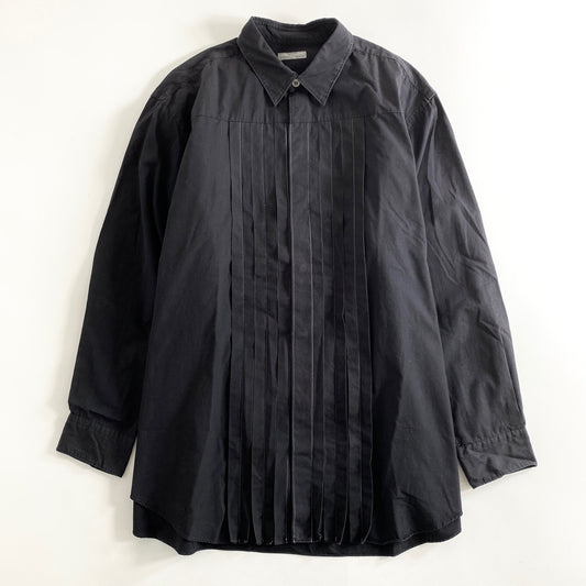 25a29 90s COMME des GARCONS HOMME コムデギャルソンオム 日本製 長袖シャツ ドレスシャツ ロングスリーブ HB-040290  ブラック コットン AD1999 MADE IN JAPAN VINTAGE