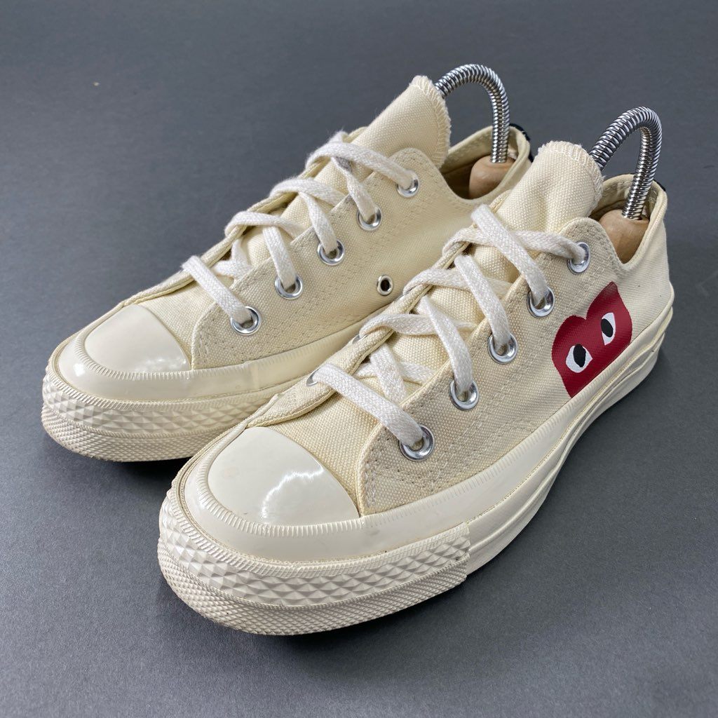 4b24 CONVERSE×PLAY COMME des GARCONS コンバース プレイコムデギャルソン ローカットスニーカー チャックテイラー 22 クリーム コットン シューズ 靴