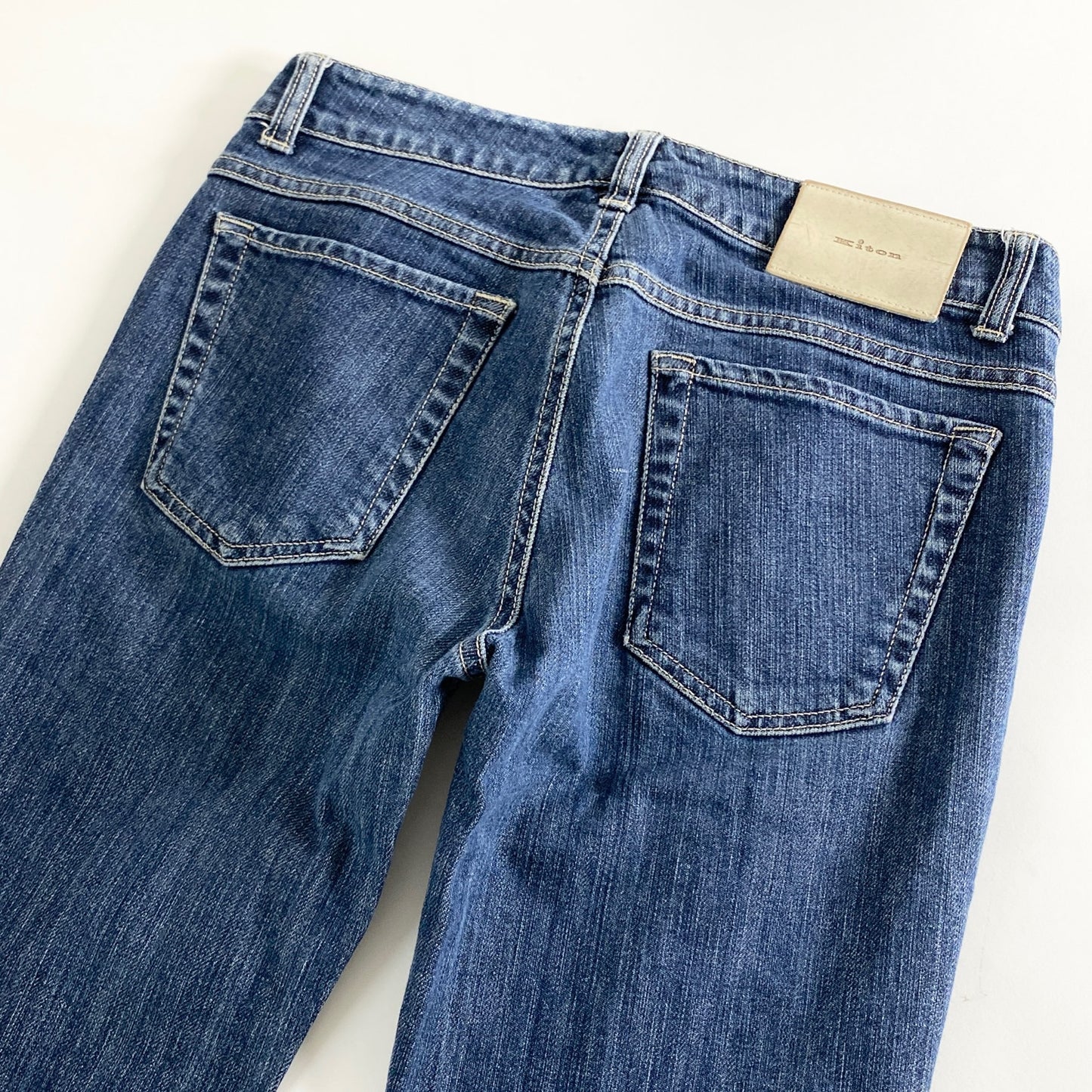 25A26 イタリア製 Kiton NAPOLI キートン ナポリ コットンストレッチ デニムパンツ ジーパン  42 インディゴブルー レディース 女性用